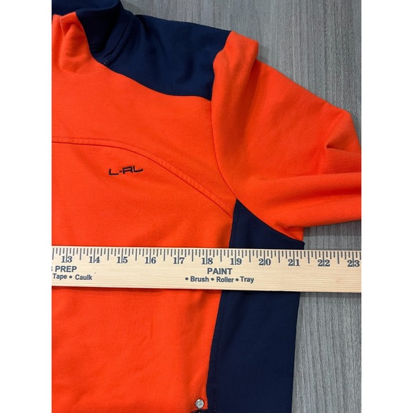 L-RL Ralph Lauren Active Women's XL Orange Navy Full Zip Stretch Athletic Jacket - Picture 11 of 13